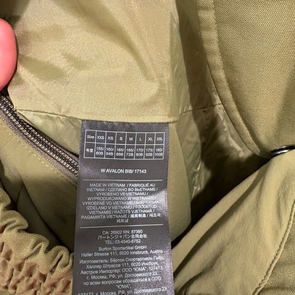 Burton Avalon Olive Ski Bib - Picture 6 of 7